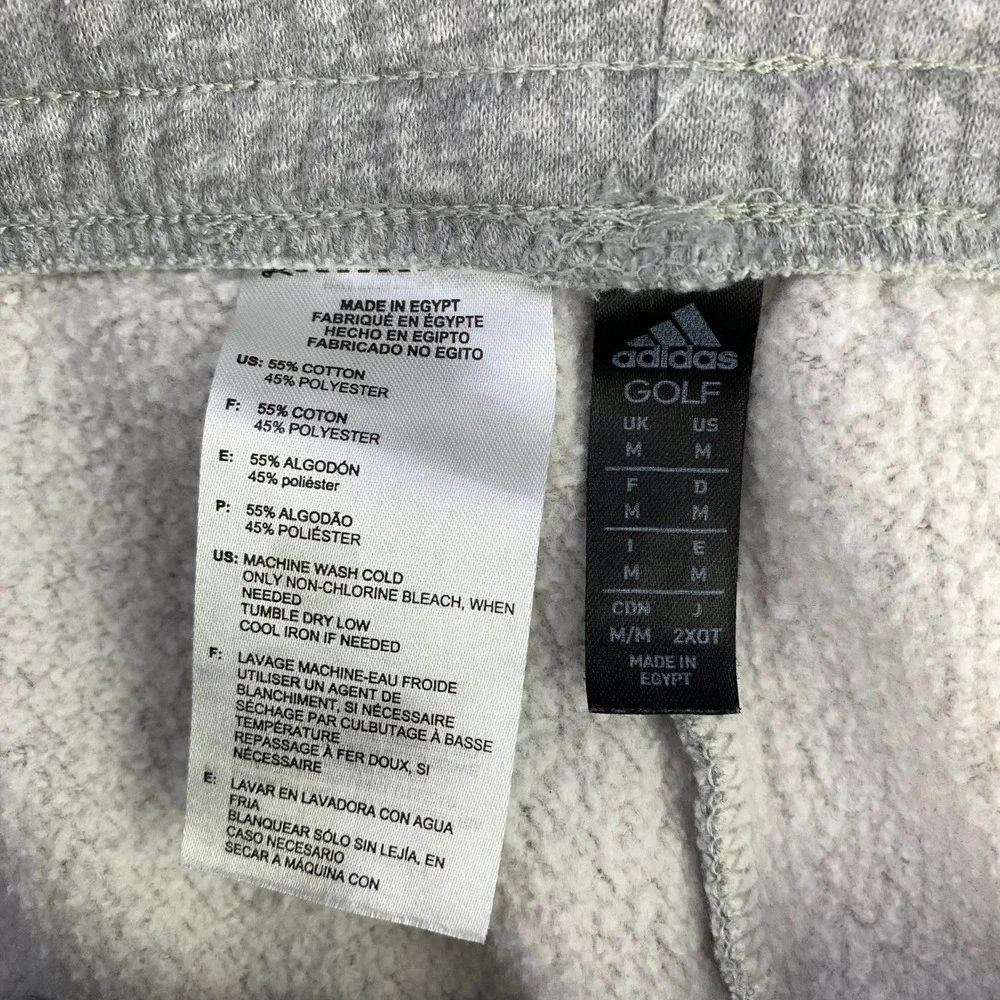 Adidas Golf Jogger Sweatpants Mens Medium Gray Fleece Lounge Cozy Casual Elastic